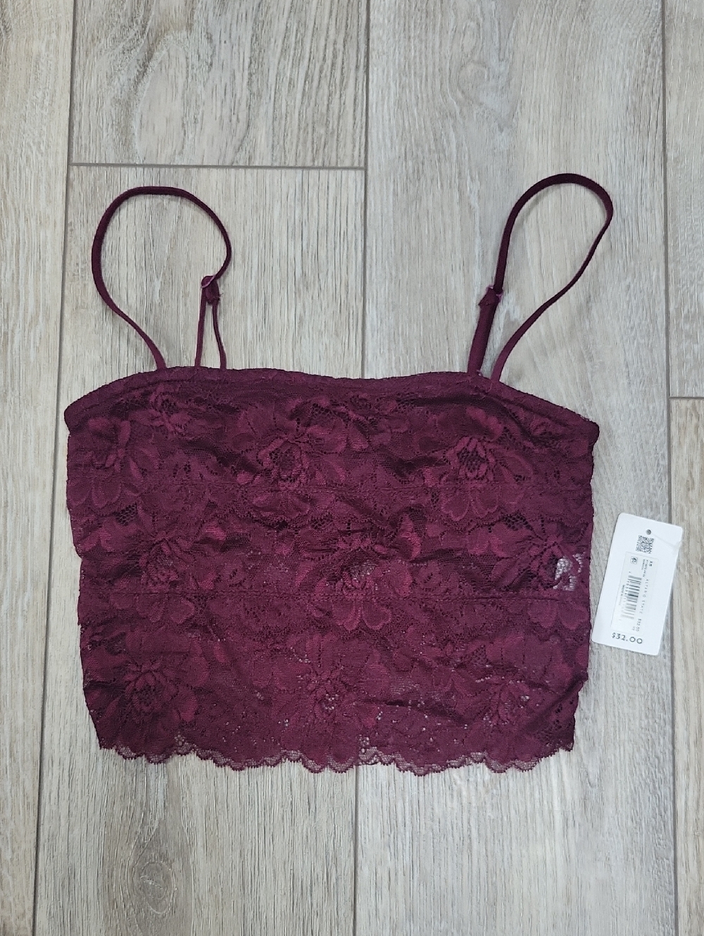 Altar'd State XS Wine Lace Crop Cami